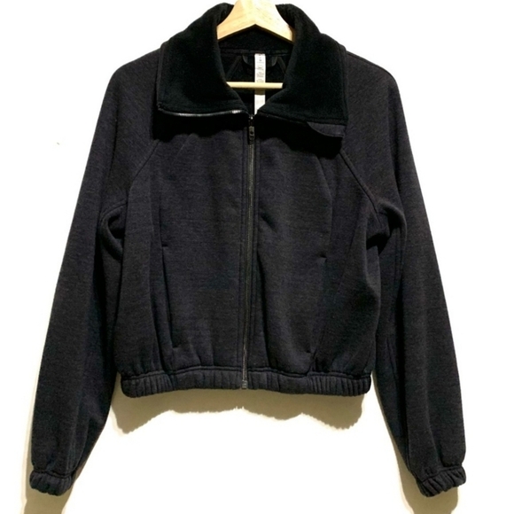 Lululemon Plush Times Women's 6 Fleece Lined Full Zip Jacket Bomber - Picture 3 of 6